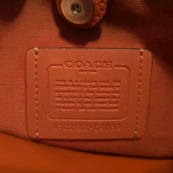COACH Small Town Bucket Bag in Colorblock Stripe Pink White NO CROSSBODY STRAP - Picture 11 of 16